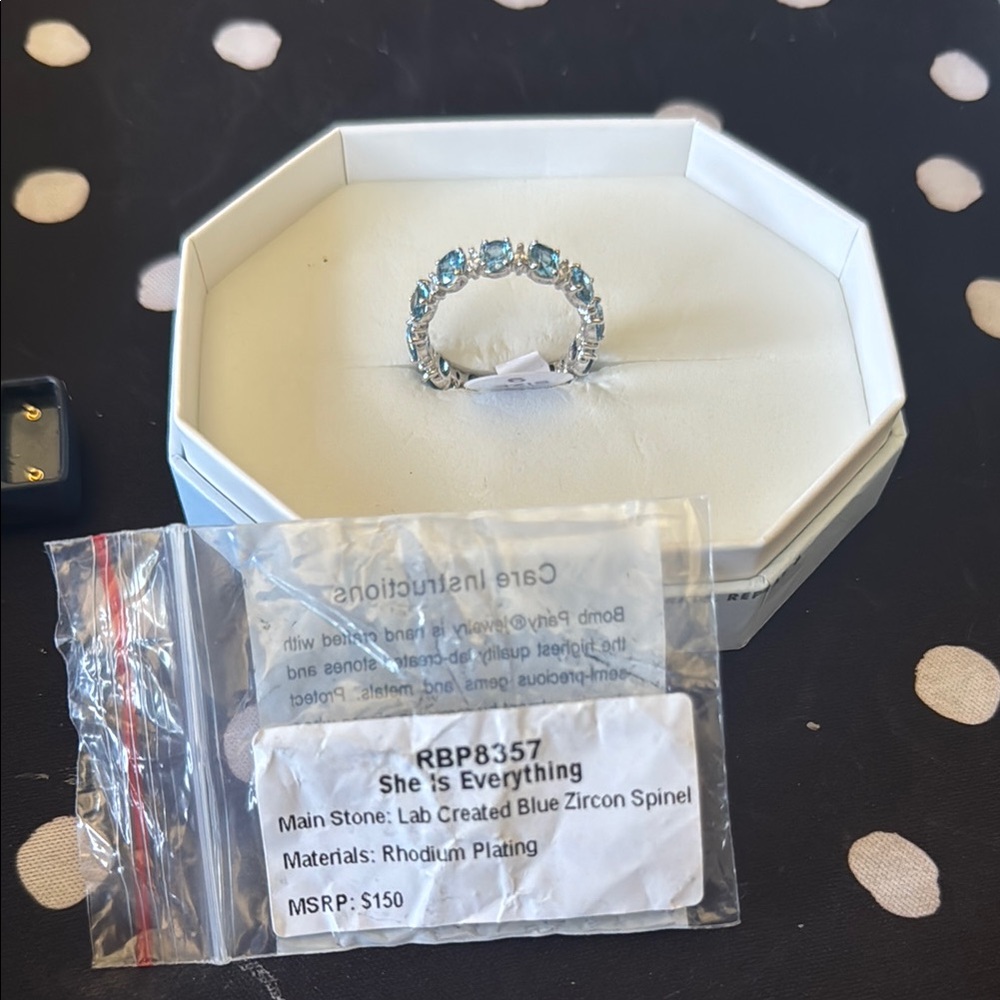 Blue Zircon Spinel Ring BP She is Everything 8357